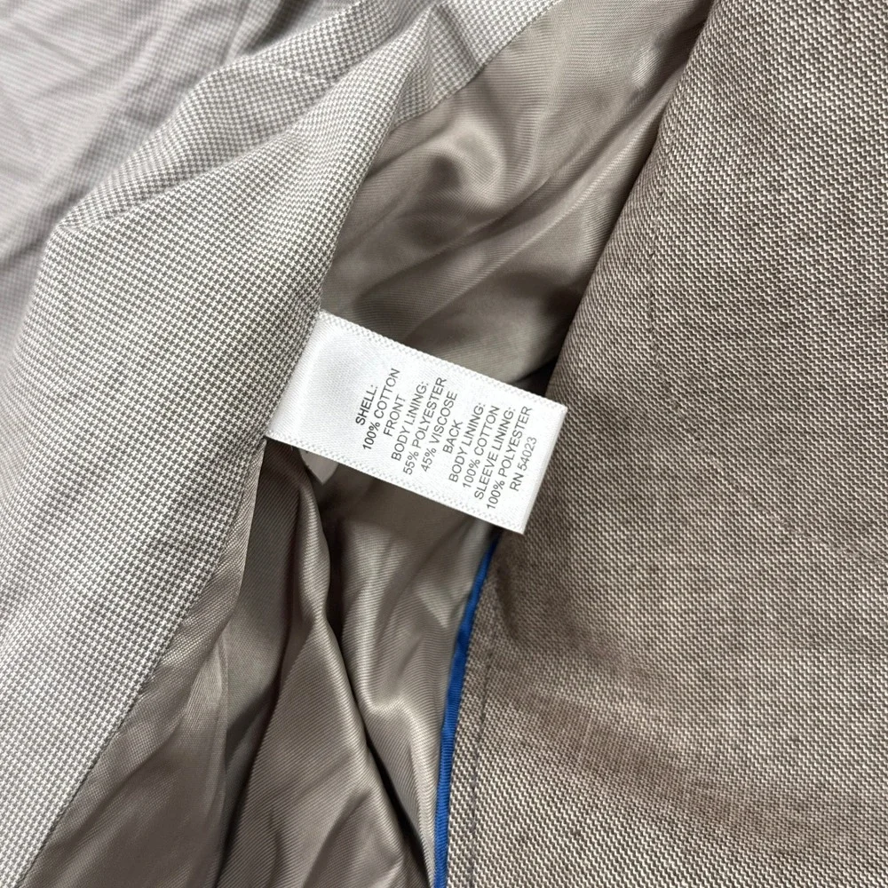 Banana Republic Mens Blazer 42L‎ Brown Tailored Fit Elbow Patch Academic Cotton